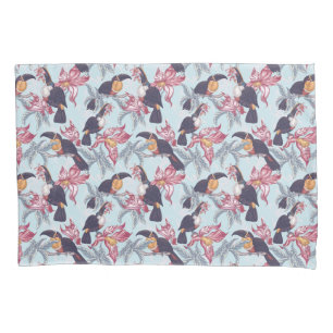Toucans With Exotic Flowers Pillowcase