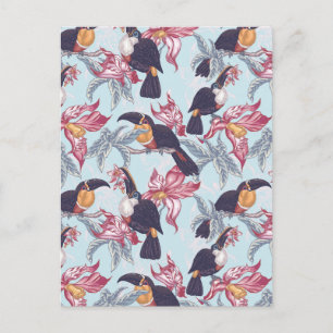 Toucans With Exotic Flowers Postcard