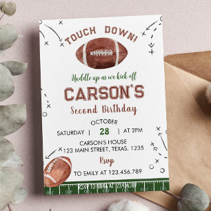 Touch Down Football Boy Birthday Invitation