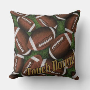 Touch Down Football Pattern Throw Pillow