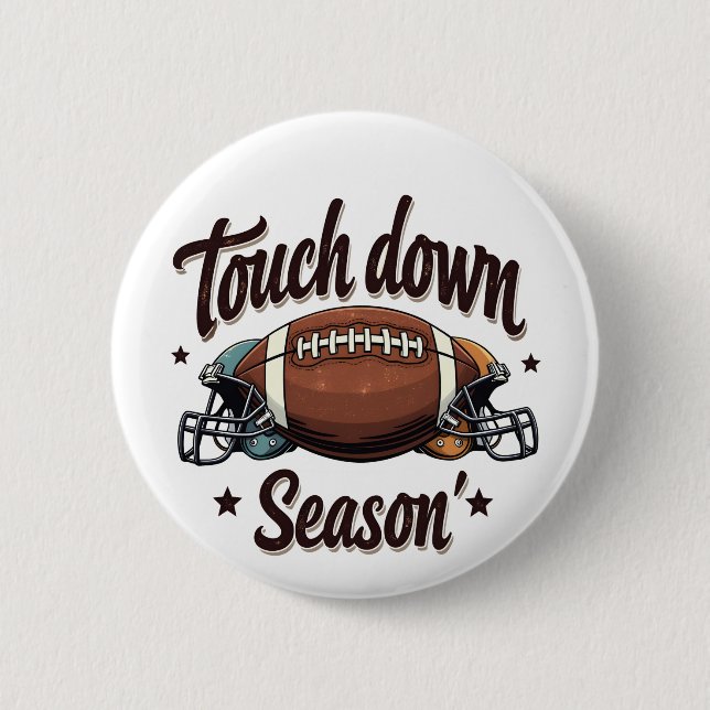 Touch Down Season Fantasy Football Rugby Gift  2 Inch Round Button (Front)