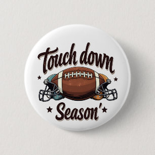 Touch Down Season Fantasy Football Rugby Gift 2 Inch Round Button