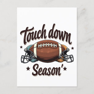 Touch Down Season Fantasy Football Rugby Gift Postcard