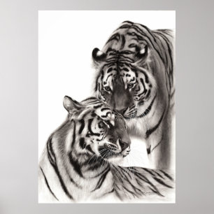 Touch - Hand-Painted Original Tiger Artwork  Poster