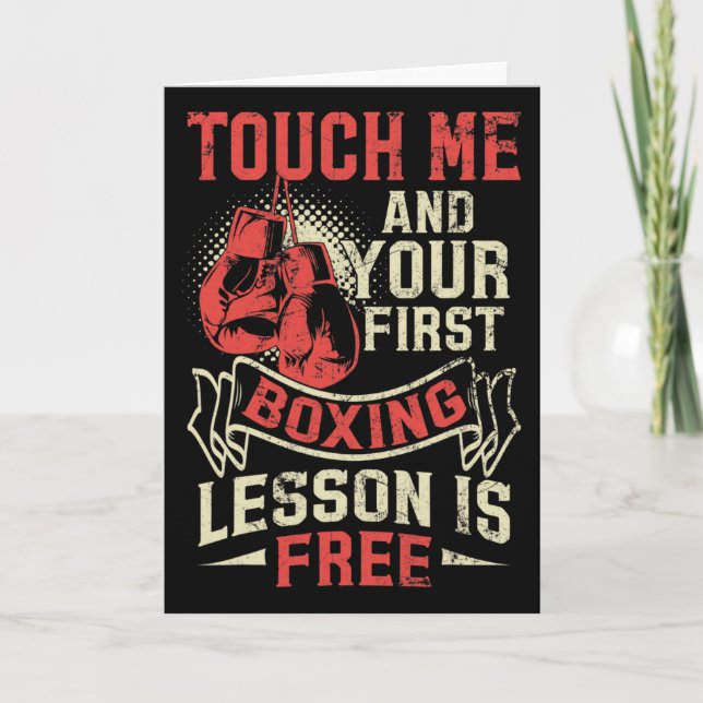 Touch Me And Your First Boxing Lesson Is Free  Card (Front)