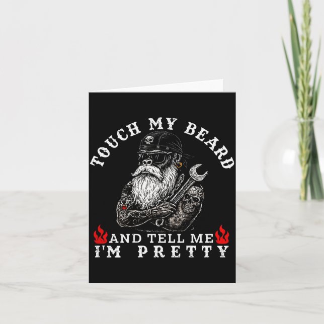 Touch My Beard And Tell Me I'm Pretty Monkey Funny Card (Front)
