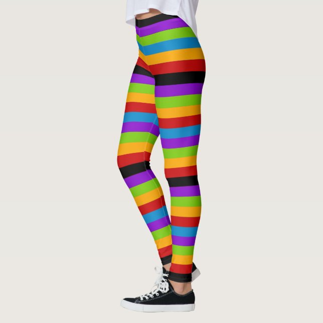Touch of Black Rainbow Stripe Leggings (Left)
