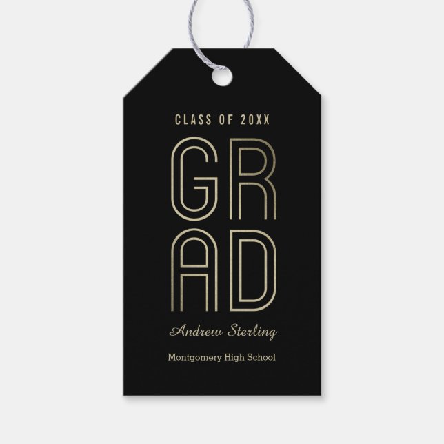 Touch of Class Editable Colour Graduation Favour T Gift Tags (Front)