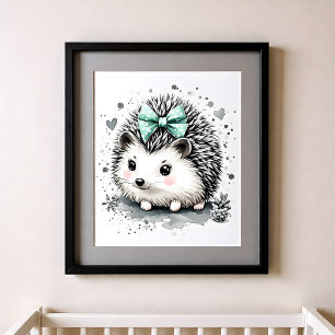 Touch of Colour Nursery Forest Animals Hedgehog Poster