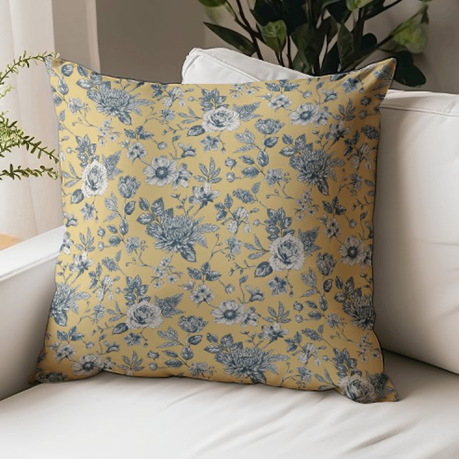 Touch of Elegance Garden Toile Throw Pillow (Creator Uploaded)