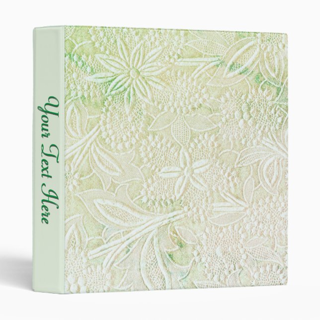 Touch of Green Floral Embroidered 2 Binder (Front/Spine)