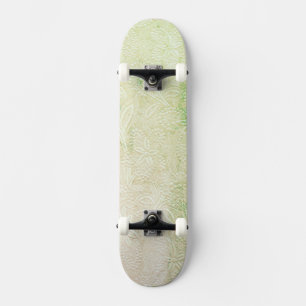 Touch of Green Floral Embroidered 2 Skateboard