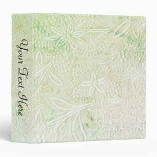 Touch of Green Floral Embroidered Look Binder