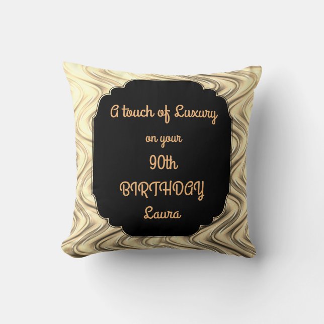 Touch of Luxury 90th Birthday design Throw Pillow (Front)