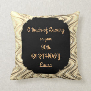 Touch of Luxury 90th Birthday design Throw Pillow