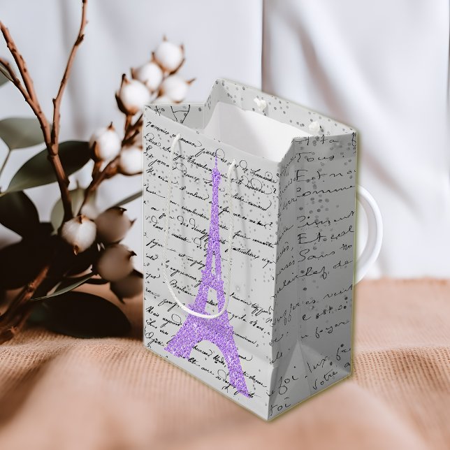 Touch of Purple Eiffel Tower Medium Gift Bag (Creator Uploaded)