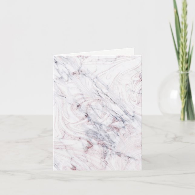 Touch of Rose White & Grey Marble Thank You Fold (Front)