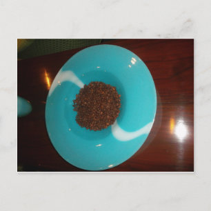 Touch of the Sea: A Cyan Bowl of Coffee Postcard