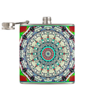 Touch of Turquoise Vinyl Wrapped Flask