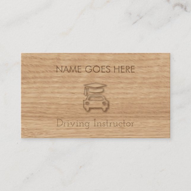"Touch Wood" Driving Instructor Business Cards (Front)