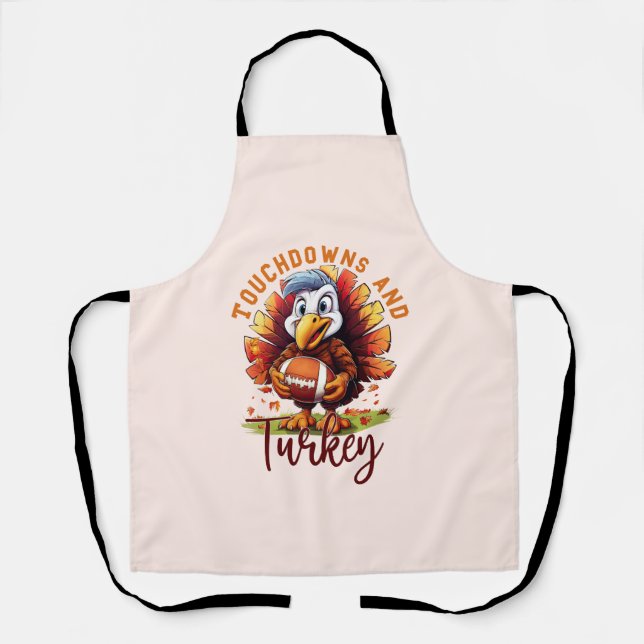Touchdown and Turkey Thanksgiving Apron (Front)