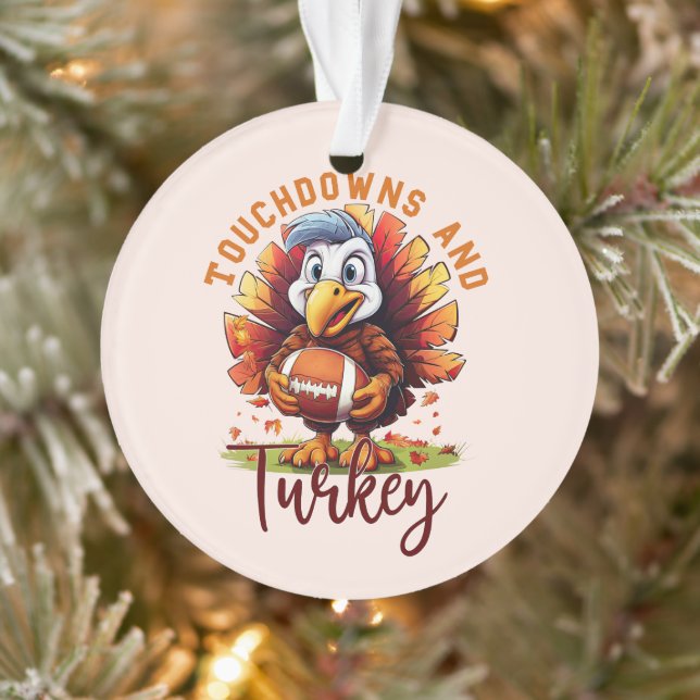 Touchdown and Turkey Thanksgiving Ornament (Tree)