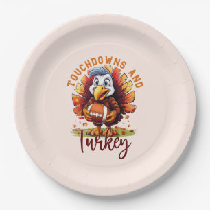Touchdown and Turkey Thanksgiving Paper Plate