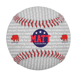 touchdown beys-bawl personalized baseball