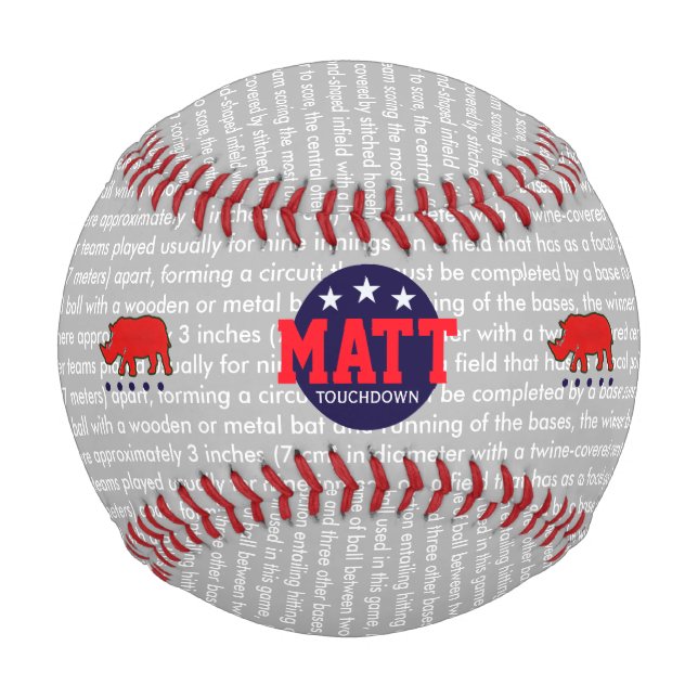 touchdown beys-bawl personalized baseball (Front)