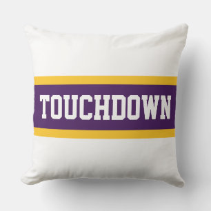TOUCHDOWN Bold Bright Blue White Racing Stripes Outdoor Pillow