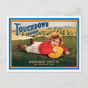 Touchdown Brand Vintage Crate Label Postcard