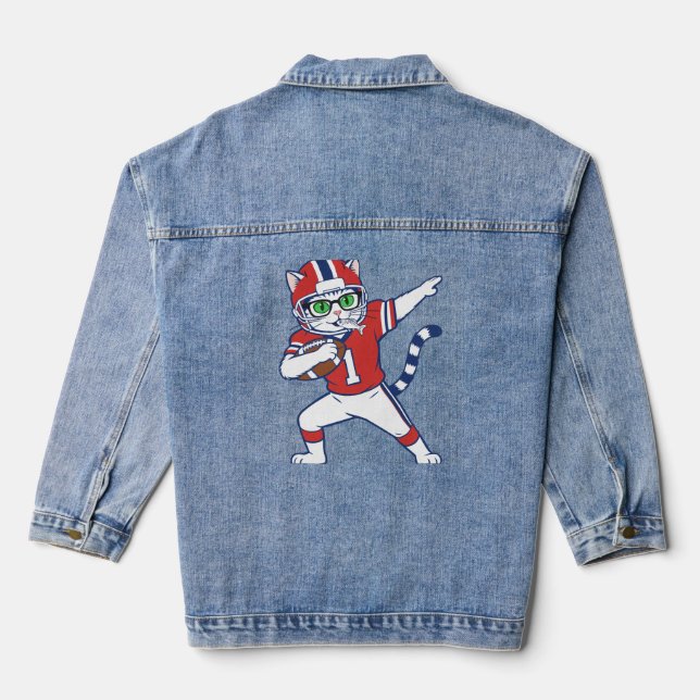 Touchdown Cat  Denim Jacket (Back)