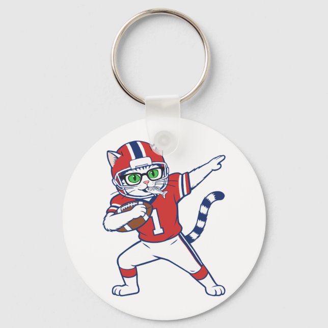 Touchdown Cat  Keychain (Front)