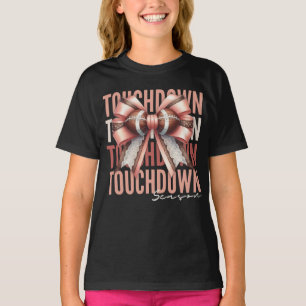 Touchdown Coquette Bow Football Season T-Shirt
