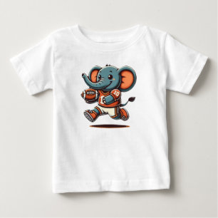 Touchdown Elephant: Cartoon Football Baby T-Shirt