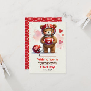 Touchdown Football Teddy Bear Carte Saint-Valentin