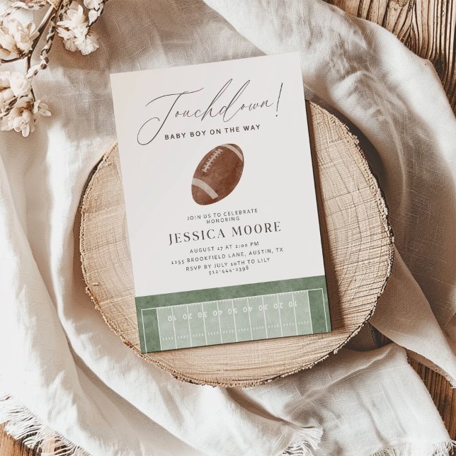 Touchdown Football Theme Baby Shower Invitation (Creator Uploaded)