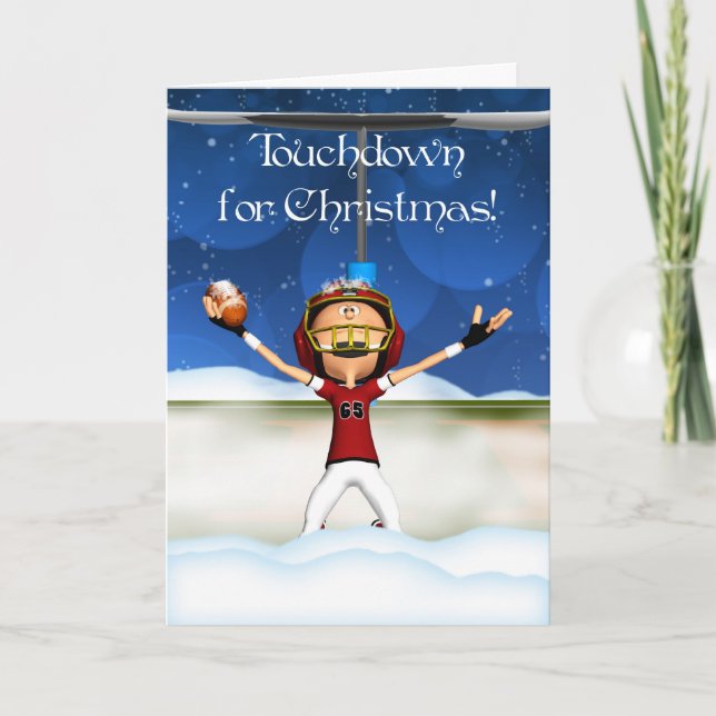 Touchdown For Christmas - American Football Holiday Card (Front)