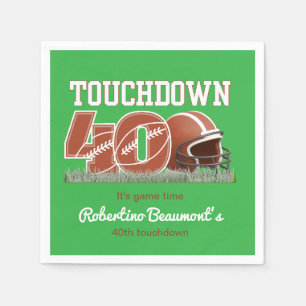 Touchdown Forty Funny Football 40th Birthday Napkin