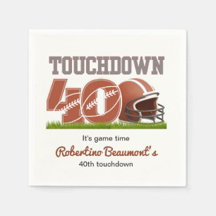 Touchdown Forty Funny Football 40th Birthday Napkin