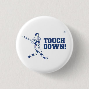 Touchdown Homerun Baseball Football Sports 1 Inch Round Button