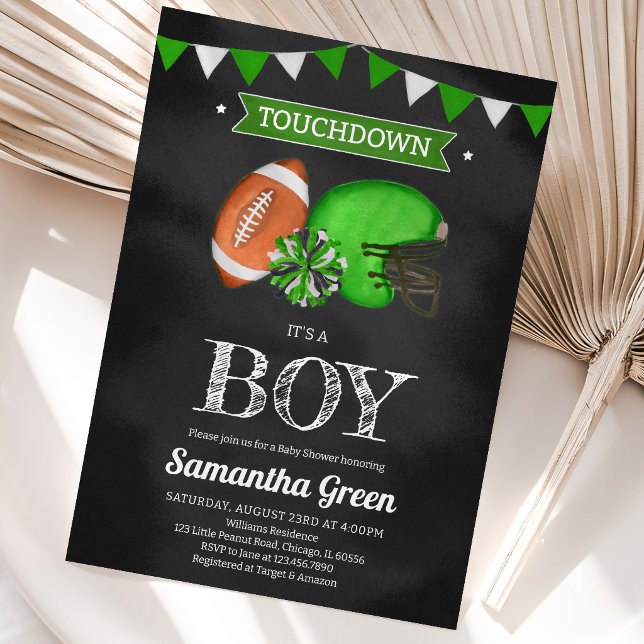 Touchdown It's a Boy Baby Shower Invitation (Creator Uploaded)