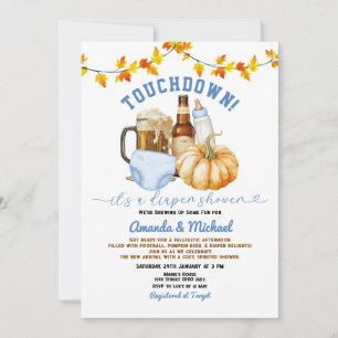 Touchdown it's a diaper shower Pumpkin Beer Fall Invitation