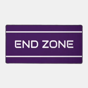 TOUCHDOWN Modern Text Stripes On Bold Deep Purple Desk Mat