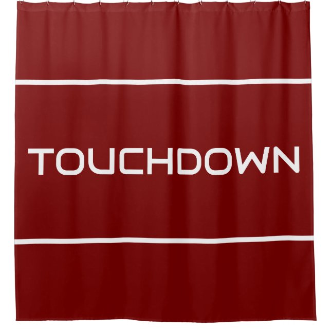 TOUCHDOWN Modern White Text Stripes On Bold Red (Front)