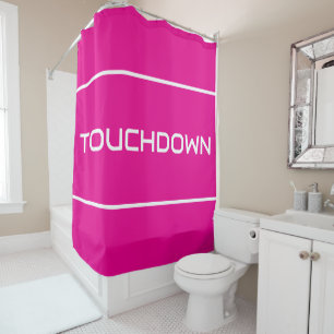 TOUCHDOWN Modern White Text Stripes On Bright Pink