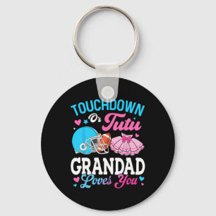Touchdown Or Tutu Grandad Loves You Gender Reveal Keychain