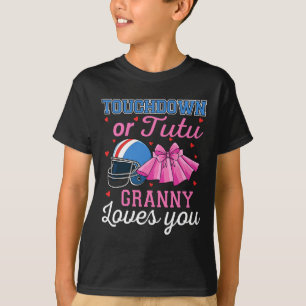 Touchdown Or Tutu Granny Loves You Football Gender T-Shirt