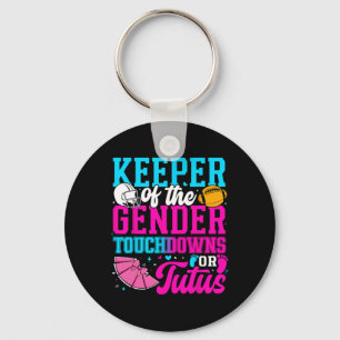 Touchdown Or Tutus Funny Keeper Of Gender Ba Keychain