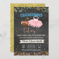 Touchdown or Tutus Gender Reveal Invitation